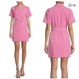 Gianni Bini GB Blazer Mini Dress In Bubblegum Pink S shower bridal wedding